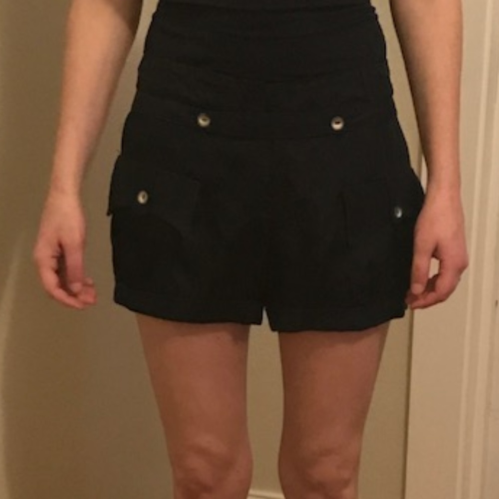 Mayle Mid Rise Dress Shorts with Buttons